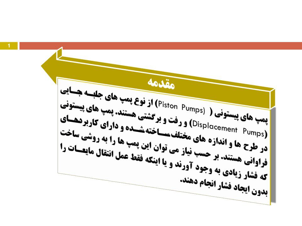 پاورپوینت پمپ های پیستونی