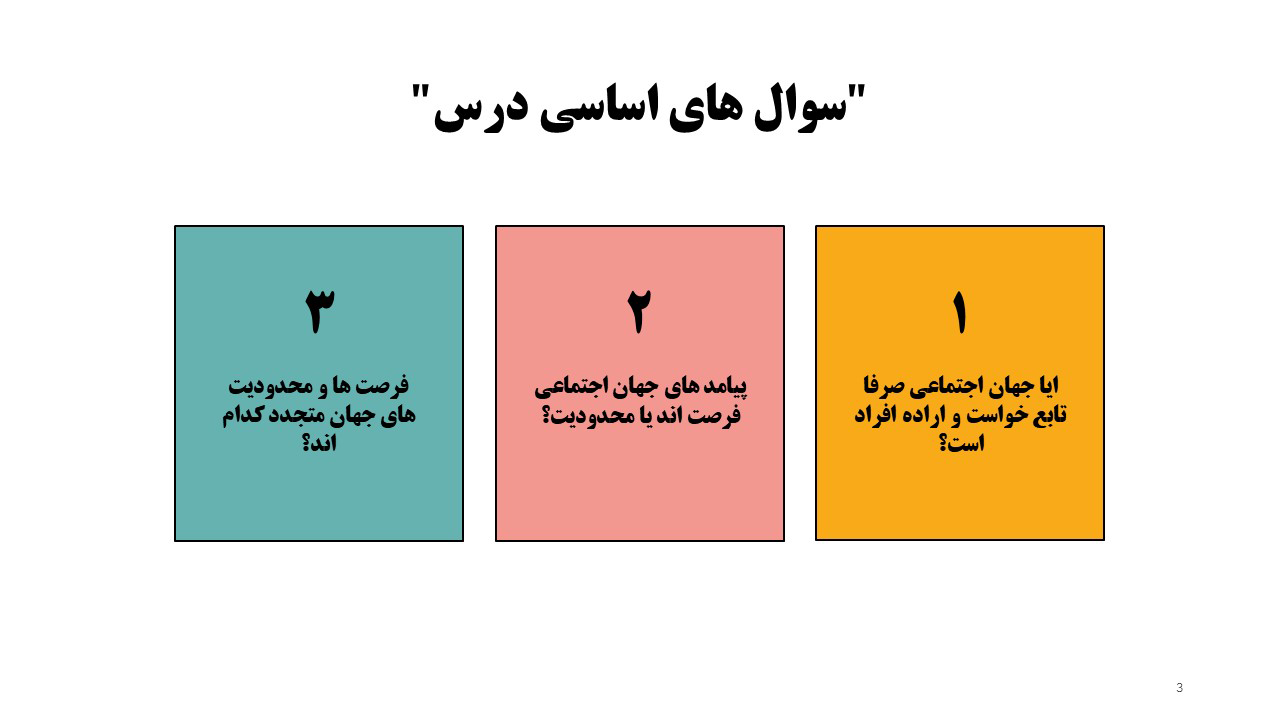 پاورپوینت درس ششم پیامدهای جهان اجتماعی